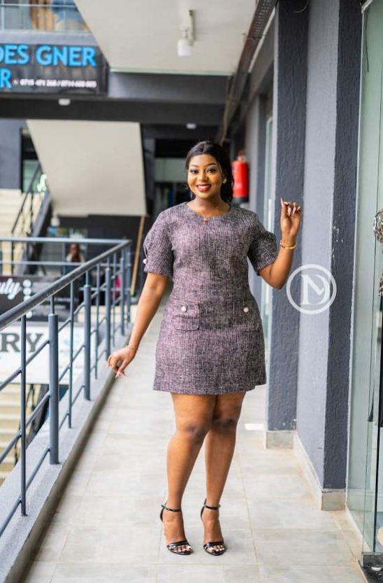 Elegant chic tweed dress