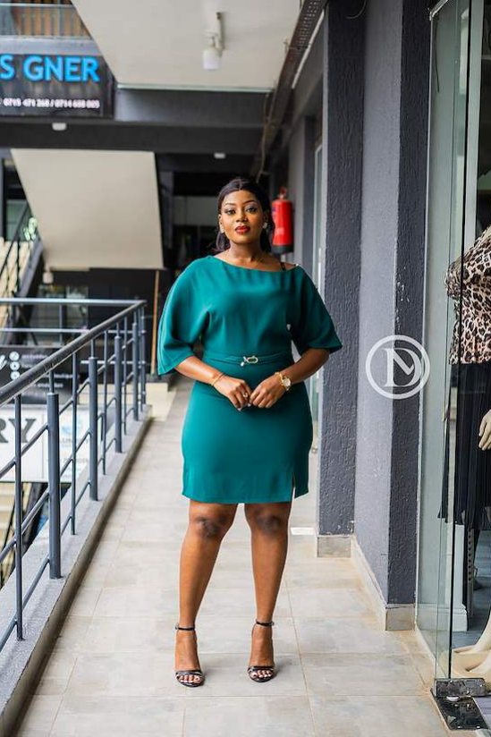 Chic emerald green mini dress