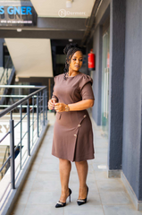 Elegant chic taupe dress