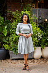 Elegant light grey skater dress