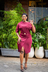 Elegant stylish burgundy dress