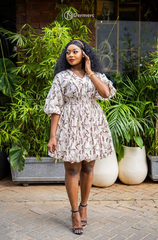 Chic abstract swirl skater dress