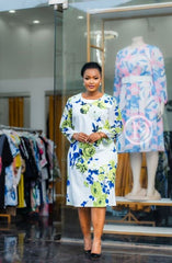 Elegant floral shift dress