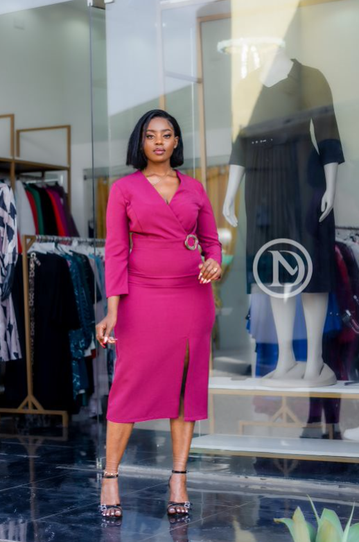 Elegant magenta formal dress