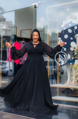 Elegant black maxi dress