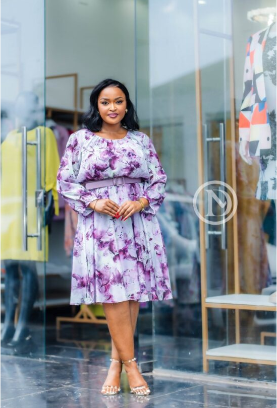Beautiful purple floral skater dress
