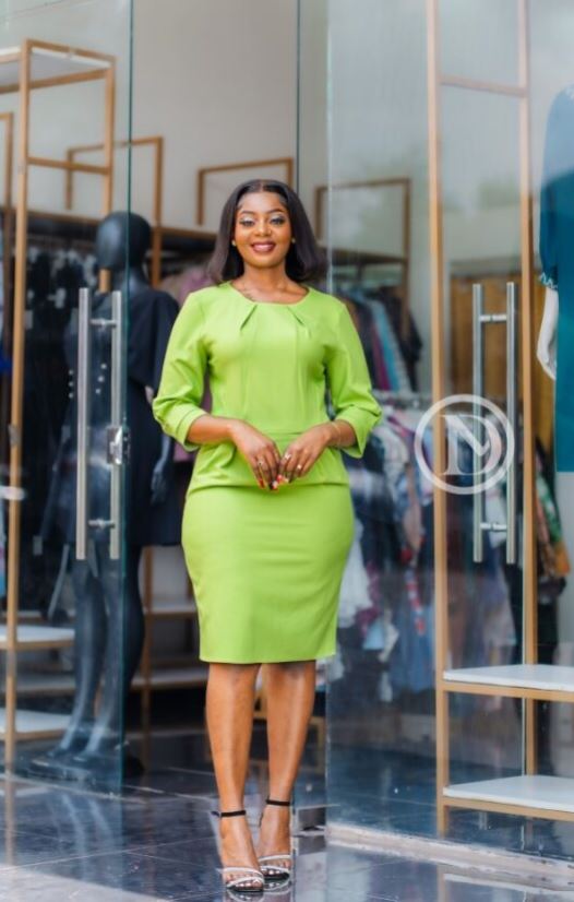 Elegant lime green sheath dress