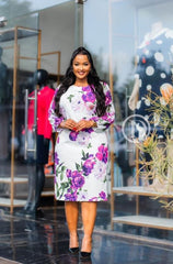 Elegant floral shift dress