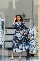 Elegant multicolor midi dress