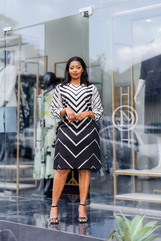 elegant black and white dress