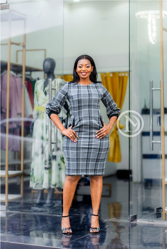 elegant checked dress