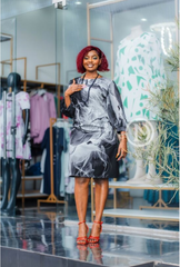 Elegant black and grey shift dress