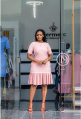 Peach pink A-line dress