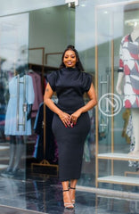 Elegant black bodycon dress