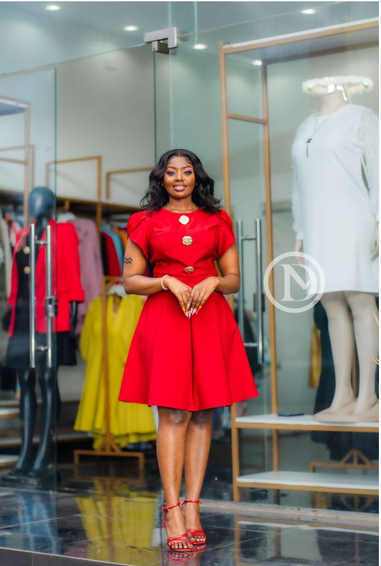 Chic vibrant red skater dress