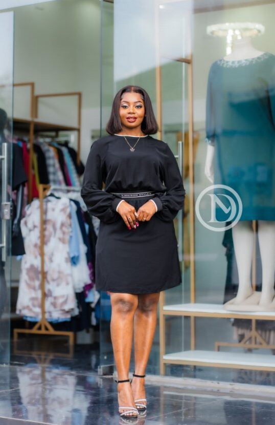 Elegant black skater dress