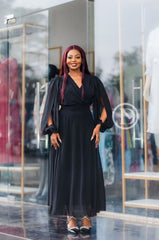 Elegant black maxi dress