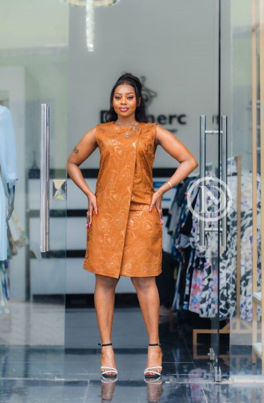 Chic burnt orange sheath dress