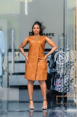 Chic burnt orange sheath dress