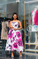 Chic sleeveless floral midi dress