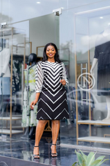 elegant black and white dress