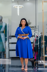 Blue plus-size office dress