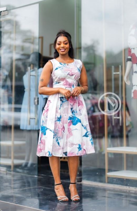 Elegant floral midi dress
