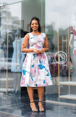 Elegant floral midi dress