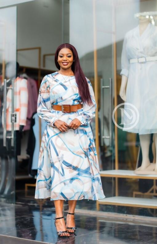 Elegant multicolor midi dress