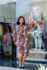 Geometric print midi dress