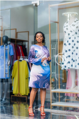 Elegant multicolored shift dress