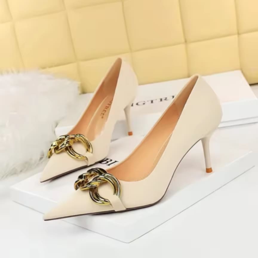 Elegant cream color heels