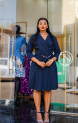 Elegant navy blue official dress