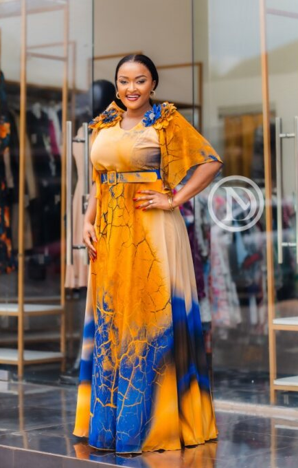 Elegant ombré sunset maxi dress