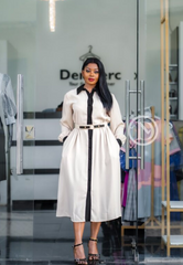 Elegant off-white midi dress