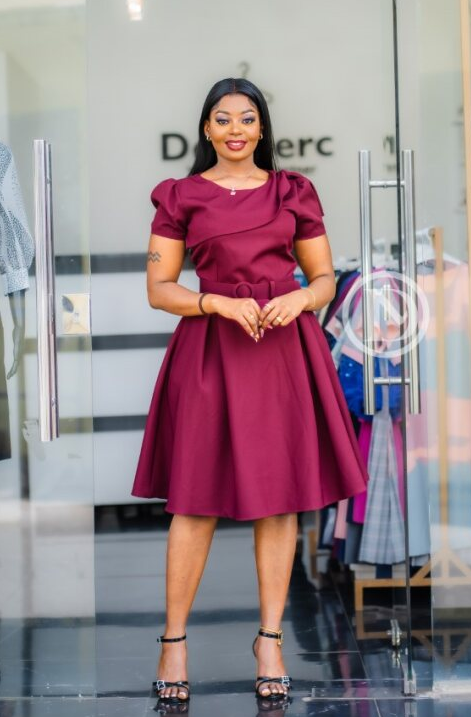 Elegant dark raspberry official skater dress