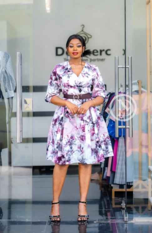 Elegant floral skater dress